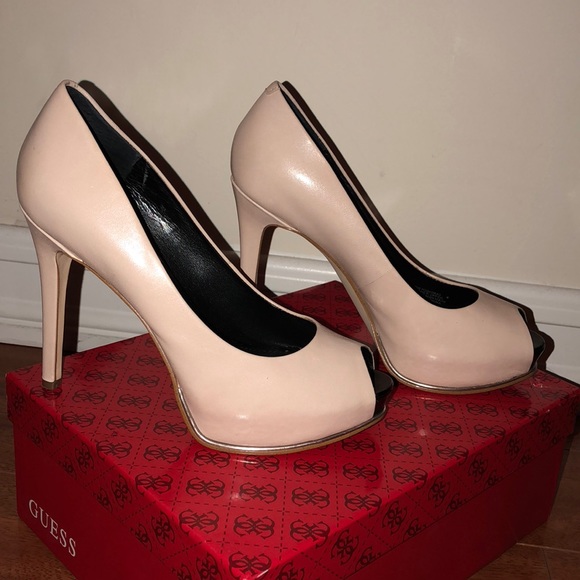 Guess Honora Nude Open Toe Heels - Picture 3 of 7